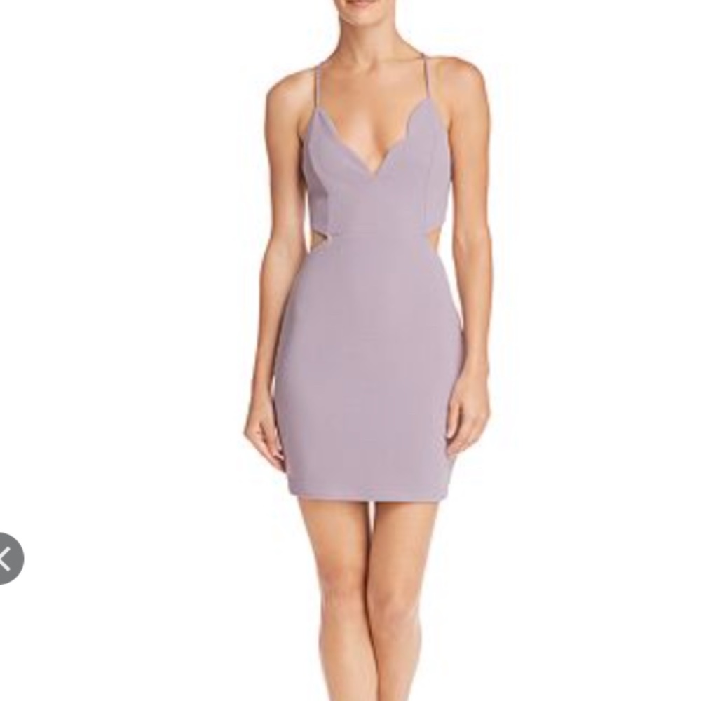 Bloomingdales Sunset + Spring purple cutout dress